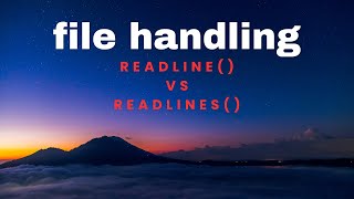 readline  vs readlines   file handling in python [upl. by Ekyt]