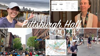 half marathon race weekend vlog  Pittsburgh 2024 [upl. by Ayenet]