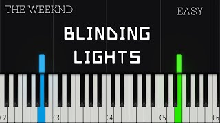 The Weeknd  Blinding Lights  EASY Piano Tutorial [upl. by Brenna729]