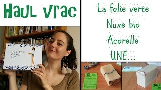 Haul vrac 1  savons bio crèmes solaires maquillage cire dépilatoire [upl. by Annaegroeg638]