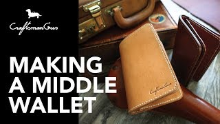 Making Leather Wallet  Middle Biker Wallet LeatherAddict EP22 [upl. by Bobine]