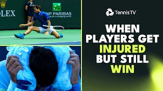 When Tennis Players Get Injured But STILL WIN 🤕 [upl. by Keung235]