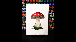 Drawing a fly agaric Step by Step Coloring [upl. by Bussy]