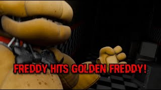 FNAFBLENDER Freddy hits Golden Freddy as hard as he can  Short Animation [upl. by Erehpotsirhc]