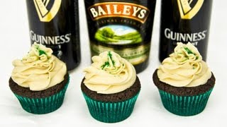 Guinness Chocolate Cupcakes w Baileys Buttercream by Cookies Cupcakes and Cardio [upl. by Charmain918]