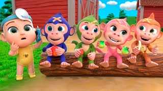 Five Little Monkeys Jumping on the Bed  Lalafun Nursery Rhymes amp Kids Songs [upl. by Roseline241]