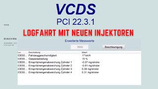 VCDS  Logfahrt nach Injektoren tausch  Audi 20TDI [upl. by Oderfodog17]