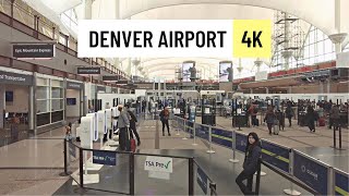 Denver Airport 🇺🇸 DEN Security and Terminal Tour 2023 4K 60fps [upl. by Engamrahc]