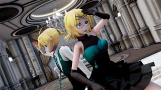 【MMD】Childish War  GigaP x Kyoko x Kagamine Rin amp Len【Español】 [upl. by Amihc]