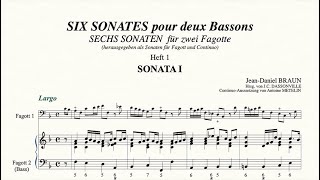 J D BRAUN 1ère Sonate pour 2 bassons 1 Largo 2 Allegro [upl. by Purpura]