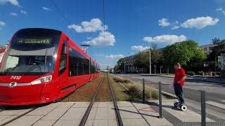 Bratislava Trams  4K Cabview  Line 4 Dúbravka  Zlaté Piesky [upl. by Gilder808]