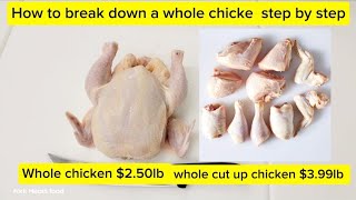 How to cut whole chicken into 8 pieces [upl. by Ellicul]