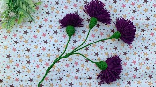 Simple and easy woolen crafts  Easy Hand Embroidery DIY 💗 Woolen Flower Making Ideas [upl. by Llyrpa302]