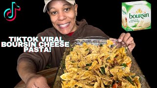 VIRAL TIKTOK BOURSIN CHEESE PASTA MUKBANG  RECIPE [upl. by Osmund171]