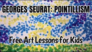 SIMPLE POINTILLISM PAINTING  GEORGES SEURAT [upl. by Ahsika233]