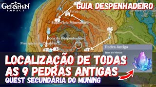 Localização de Todas as Pedras Antigas no Despenhadeiro  Quest do Muning GENSHIN IMPACT 26 [upl. by Nauwaj]