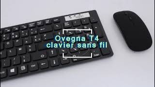 Ovegna T4  Ensemble Clavier et Souris sans Fil 24Ghz AZERTY pour PC Mini PC Mac SmartTV [upl. by Kerwin]