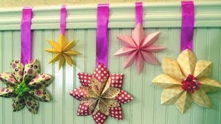 How to fold a flower decoration floral party decor origami [upl. by Griffie]