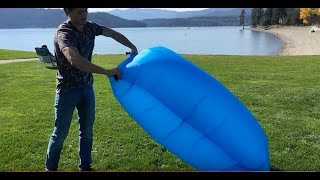 How to inflate laybag lazy bag air sofa air lounge inflatable lounger [upl. by Hilaria]