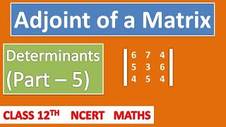 Adjoint of a matrix Part 5  Determinants Class 12 [upl. by Adias]