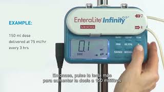 Enteral Nutrition Administration Infinity Pump  Spanish [upl. by Anazus828]