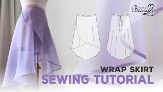 How to make ballet wrap skirt  Sewing tutorial for beginners [upl. by Down71]