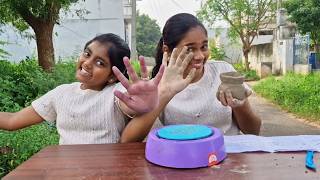 Mini Pottery WHEEL🍯🏺 machine for Diya UNBOXINGDIYDiyaIshwarya [upl. by Mccahill]