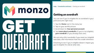 How To Get An Overdraft In Monzo Bank 2024 Updated [upl. by Riabuz861]