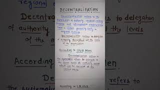 DECENTRALISATION  Meaning amp Definitionpublicadministration [upl. by Ibby]