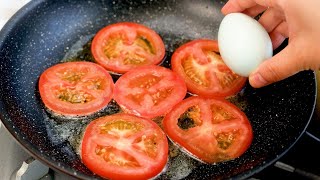 Just add eggs to 1 tomato Quick breakfast in 5 minutes Simple and delicious [upl. by Nilerual]