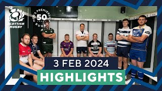 HIGHLIGHTS  Scottish Rugby Mens Premiership and National 1 202324  3 February 2024 [upl. by Weir25]