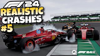 F1 24 REALISTIC CRASHES 5 [upl. by Annairda702]