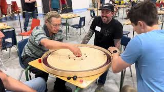 2024 World Crokinole Championship KeenerFlossbach v SlaterSlater [upl. by Delfeena]