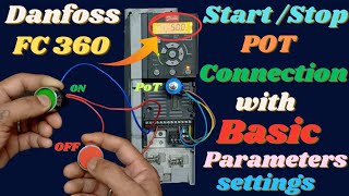 Danfoss fc 360 vfd control connection and programming in hindi [upl. by Jansen]