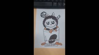 HOW TO DRAW CAFE MOCH LABUBU CUTE EASY  MENGGAMBAR CAFE MOCHA LABUBU CUTE DENGAN MUDAH 🌈❤🌠🌠🌠 [upl. by Demeyer248]