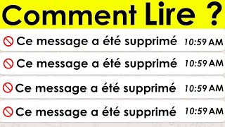 Comment lire les messages supprimés sur Whatsapp Messenger  Ce message a été supprimé 2021 [upl. by Herrington]