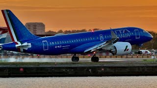 ITA AIRWAYS A220100 Beautifully clear landing at LCY [upl. by Attenohs861]