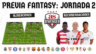 ✅ ANÁLISIS FANTASY DE LA JORNADA 2 ALINEACIONES Y RECOMENDACIONES DE CADA PARTIDO 📋  BIWENGER [upl. by Anyrb]