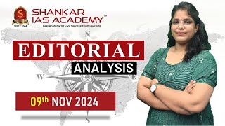 Editorial Analysis November 9 2024 Shankar IAS Academy UPSC current Affairs  Mains [upl. by Tega]