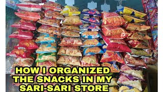 HOW I ORGANIZED SNACKS IN MY SARISARI STORE  EASY STEPS [upl. by Ralli]