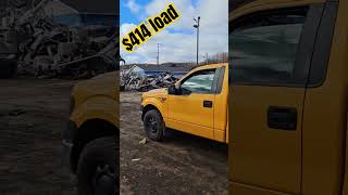 F150 towing scrapping money towing f150 ford scrapyard metal junk [upl. by Coney]