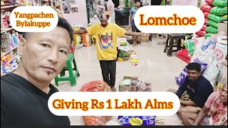 Giving 1 Lakh Alms Lomchoe vlog 1 Lharden77 prayers Religion tibetanvlogger india [upl. by Shargel595]