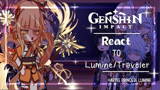 🪼🎀Genshin Impaact React to  Traveler FMCLumine🍒✨️ [upl. by Kerat589]