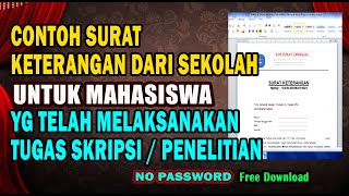 CONTOH SURAT KETERANGAN TUGAS SKRIPSI MAHASISWA DARI SEKOLAH  LEMBAGA [upl. by Nortad]