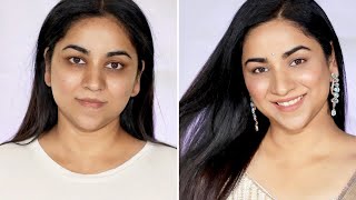 SIMPLE NATURAL amp GLOWY INDIAN FESTIVAL MAKEUP TUTORIAL  No Foundation [upl. by Jamnis]