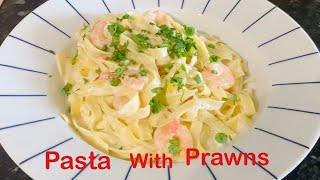 Creamy Pasta with Prawns  Tagliatelle Pasta with Philadelphia cheese  philly [upl. by Kenney]