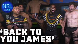 The Penrith Panthers end Joeys interview early In the Sheds  NRL on Nine [upl. by Eedeed]