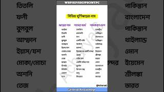 বিভিন্ন ঘূর্ণিঝড়ের নাম  cyclone education shorts [upl. by Courtnay]