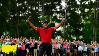 Tiger Woods Final Putt and Celebration at the 2019 Masters Tournament [upl. by Mechelle]