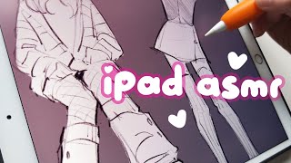 IPAD ASMR  Drawing PINTEREST OUTFITS ♡  Real time sketching  Pencil sounds  Whispered [upl. by Kinsley]